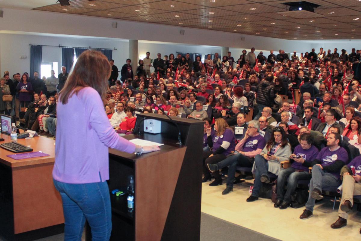 Momento de la asamblea del 6 de marzo en Sevilla previa a la huelga del 8 de marzo, Da Internacional de la mujer