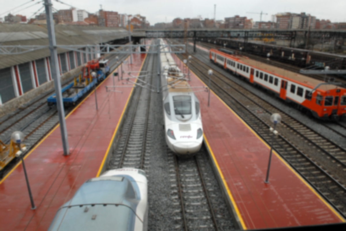 Vista aérea de un tren