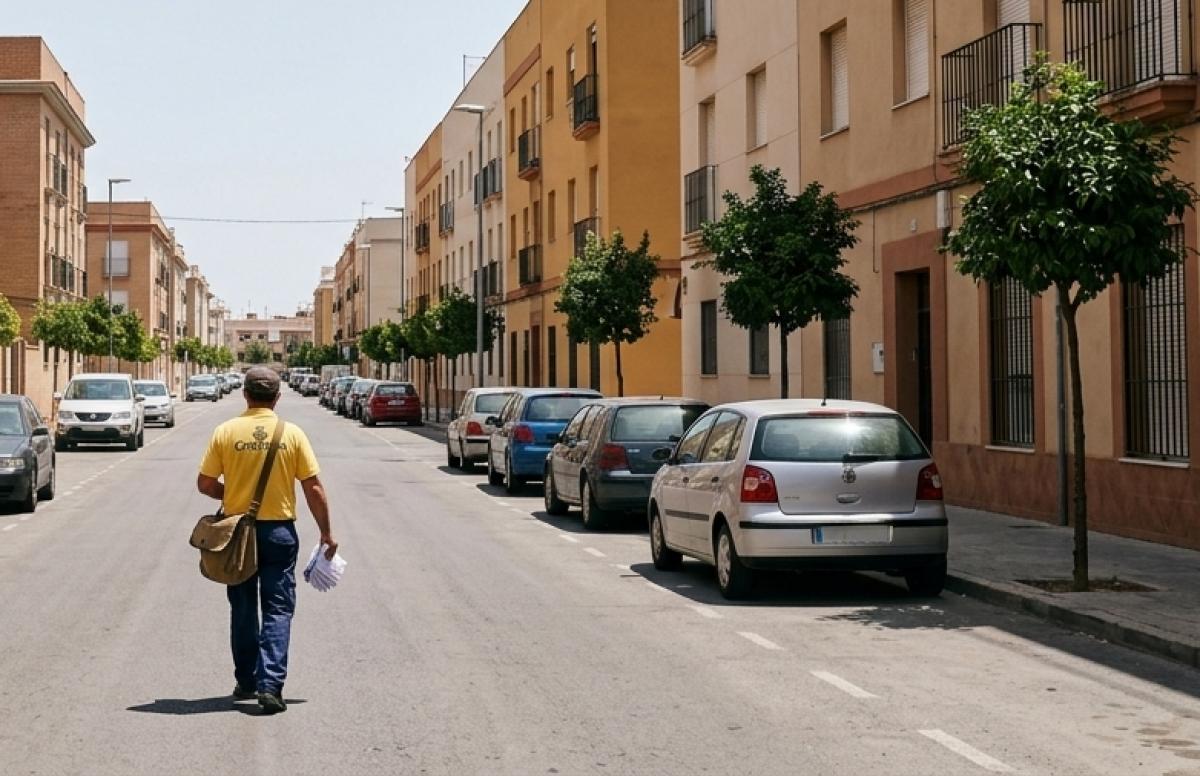 Trabajador de Correos repartiendo un día de verano | IA