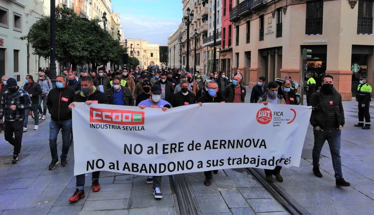 Manifestación de Aernnova.
