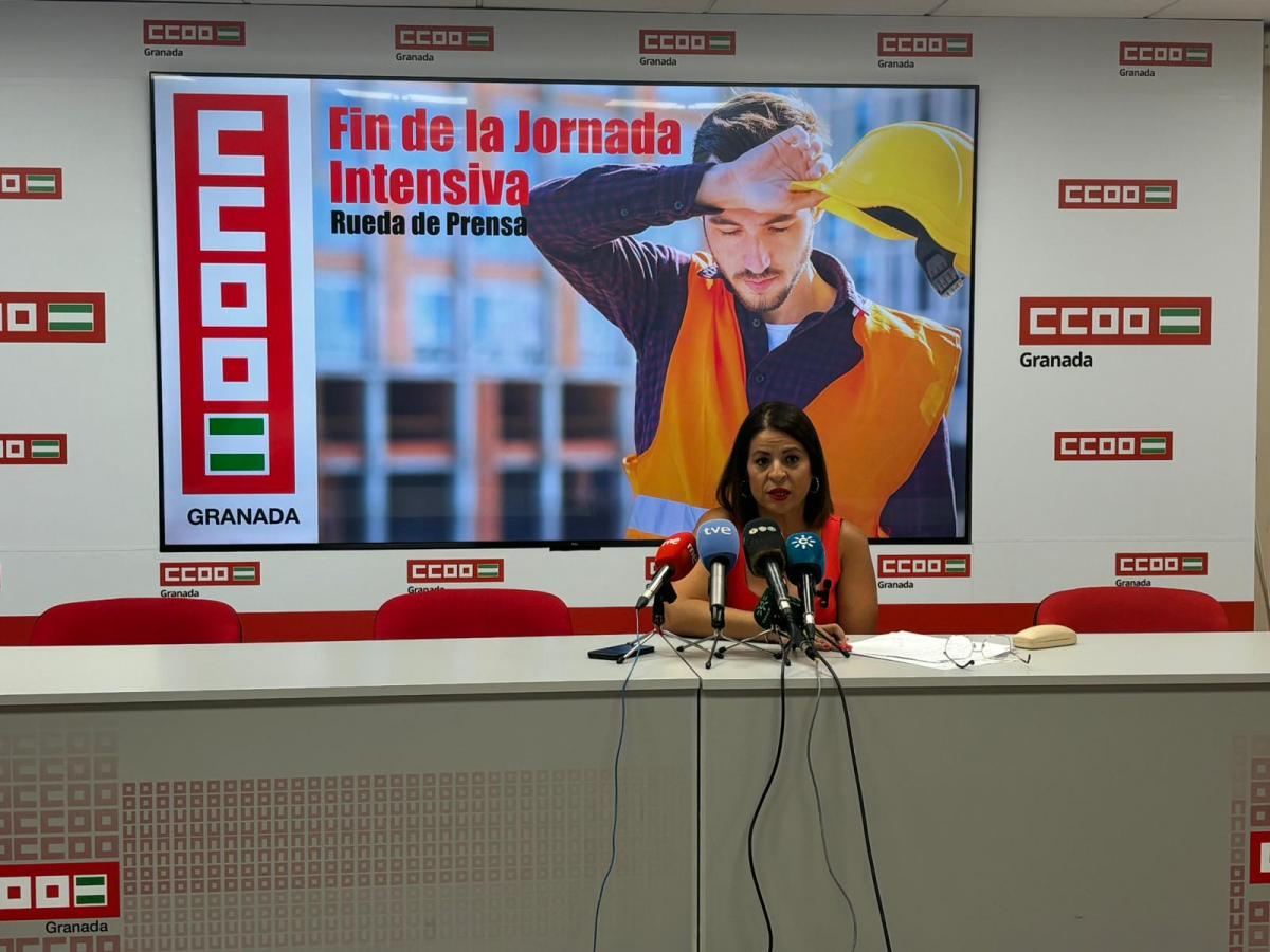 La secretaria general de CCOO del Hbitat de Granada, en rueda de prensa