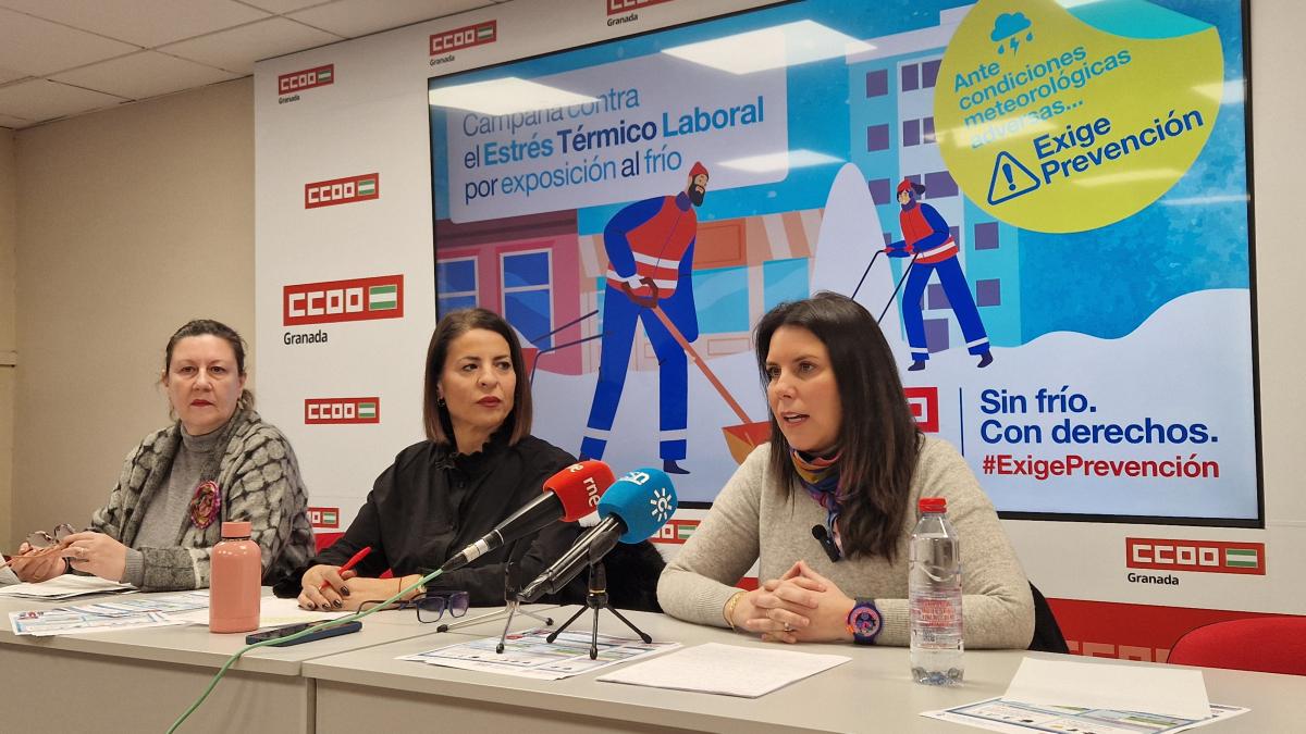 De izda. a dcha. Amparo Daza, M Angustias Daz y Aida Surez durante la rueda de prensa