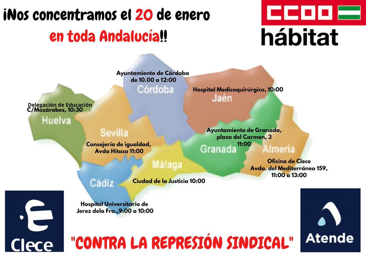 El Sindicato Comisiones Obreras del Hbitat Cdiz, llevar a cabo una concentracin el prximo da 20 de enero, en horario comprendido de 9 a 10 horas de la maana ante las puertas del Hospital de Jerez.