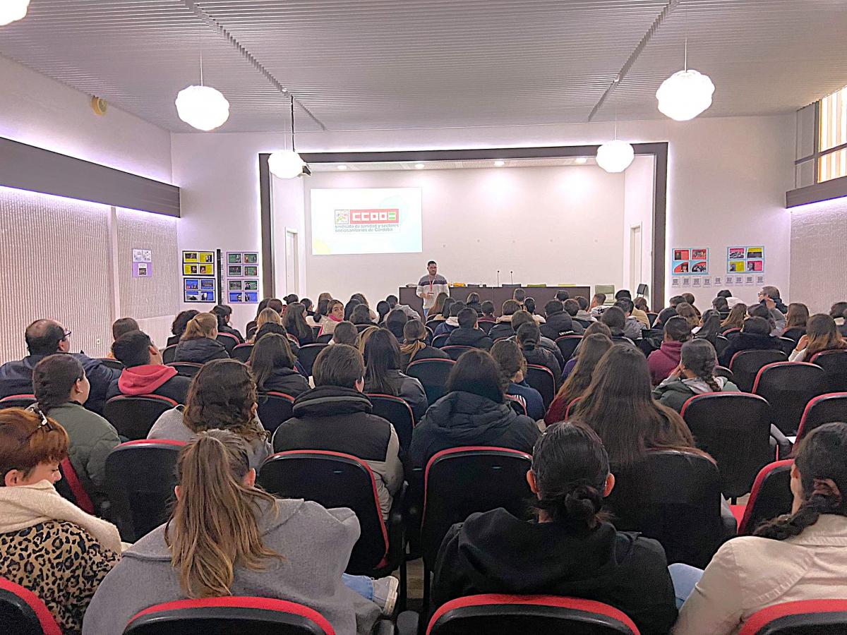 Imagen del taller de CCOO en el IES La Fuensanta.