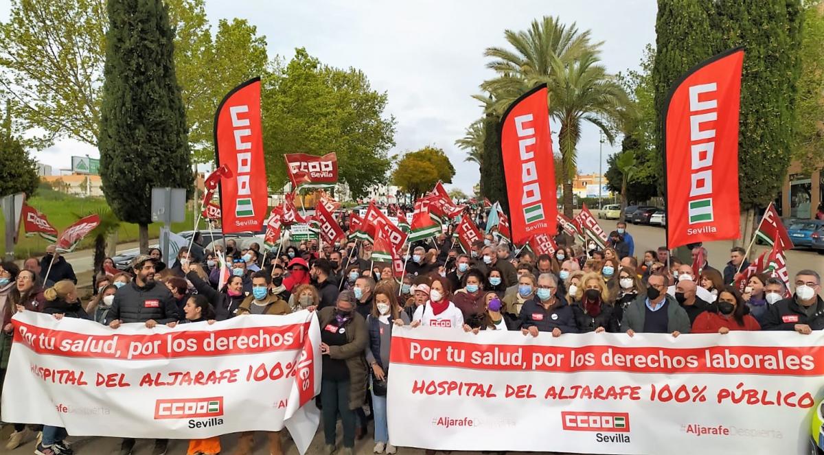 Manifestación por la sanidad pública en el Aljarafe.