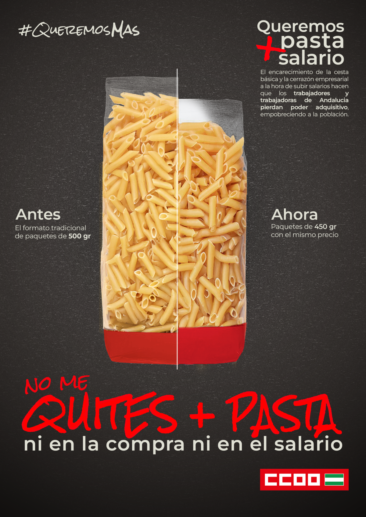 Cartel 'No me quites más pasta'