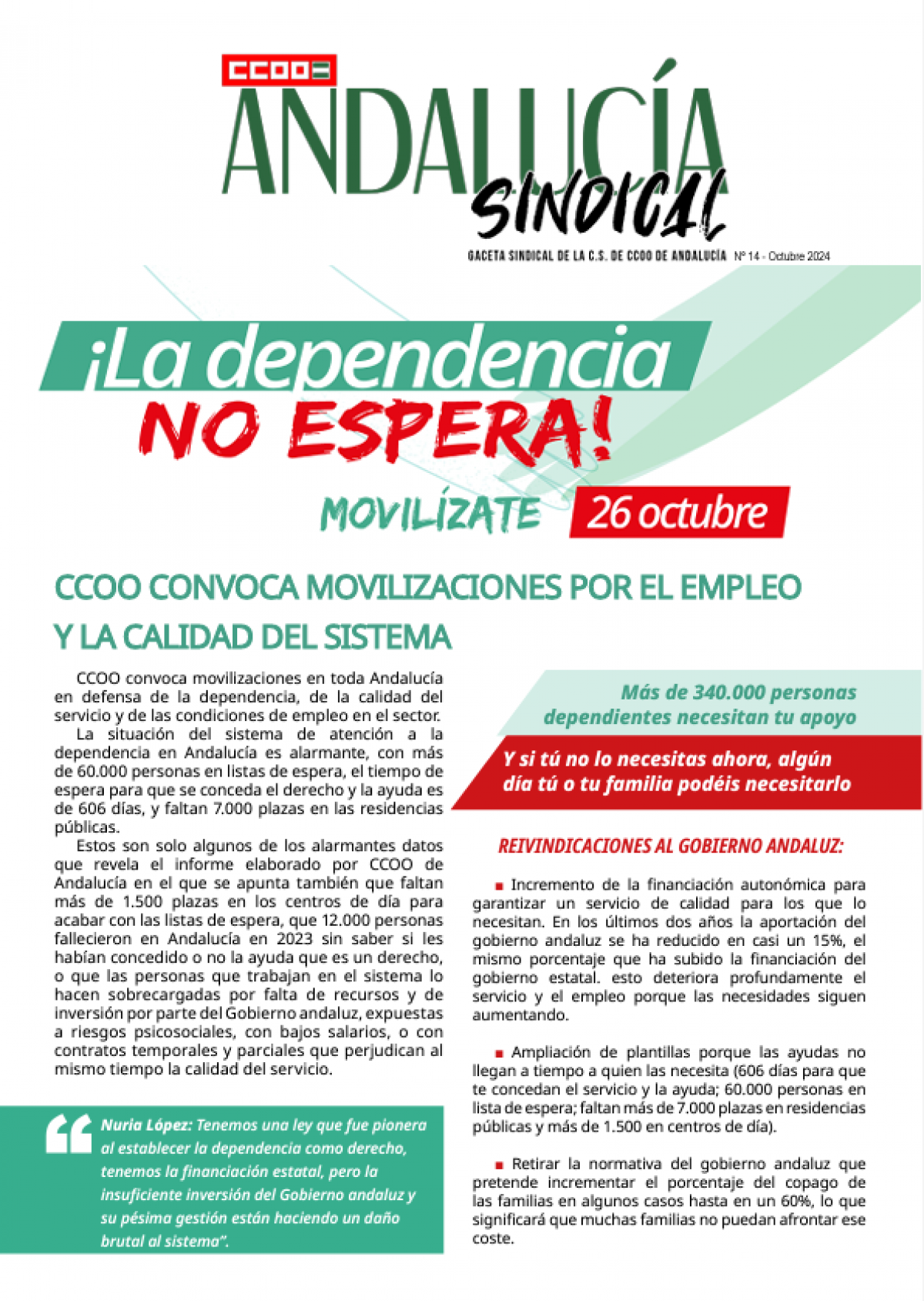 Andaluca Sindical n 14. La Dependencia no espera