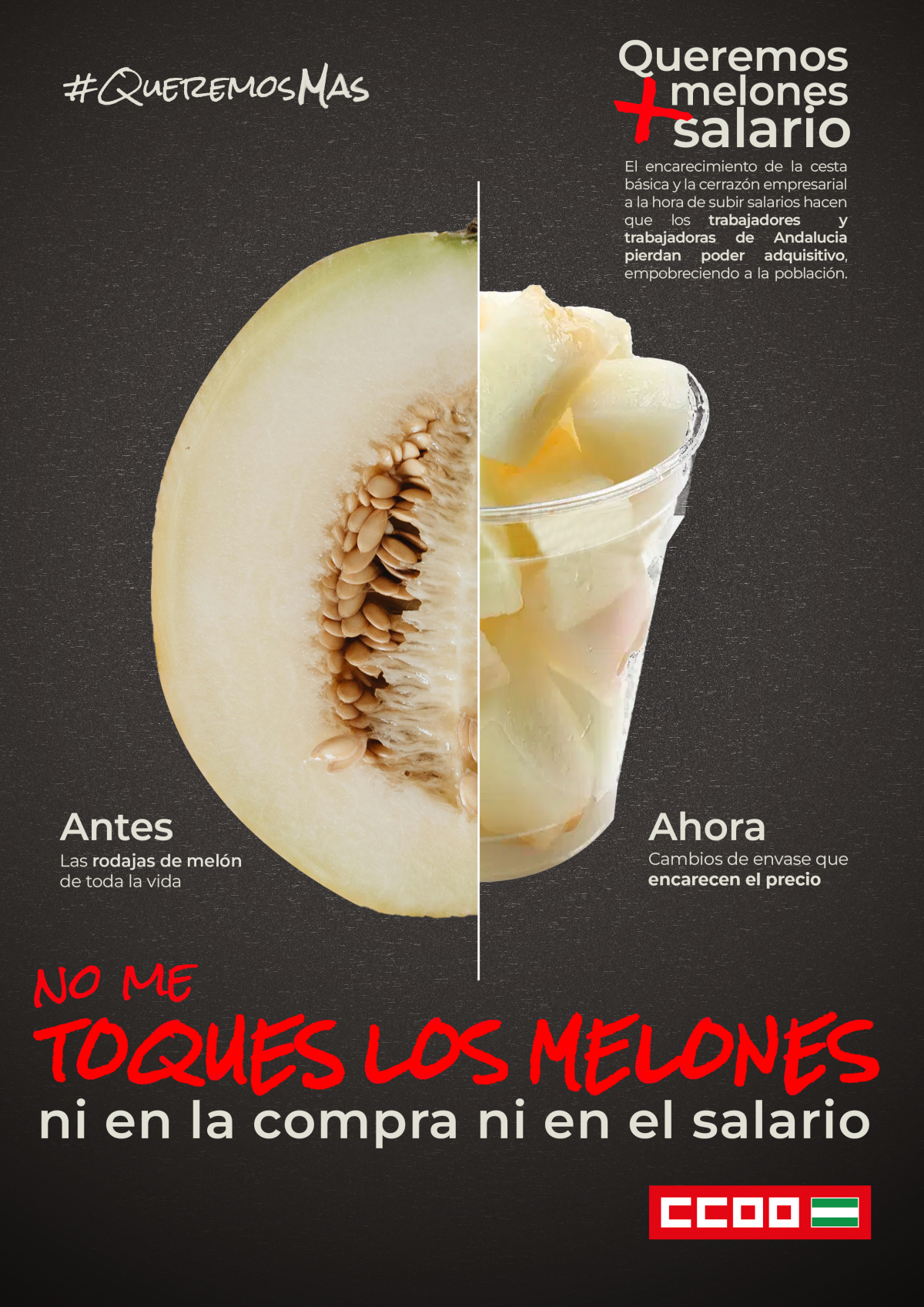 Cartel 'No me toques los melones'