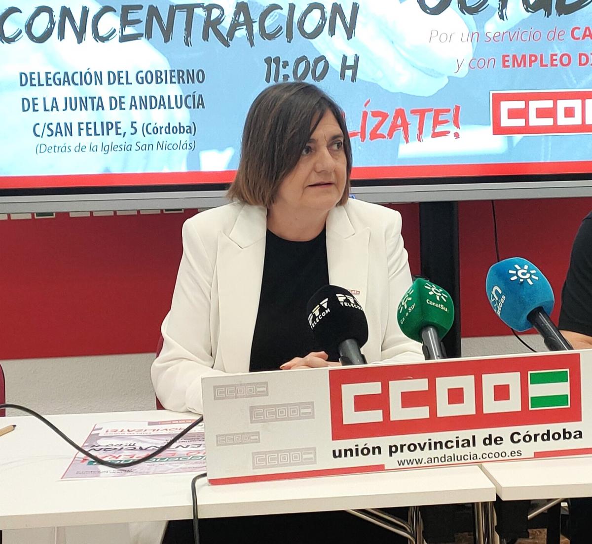 Marina Borrego, en una rueda de prensa reciente sobre el servicio de dependencia.