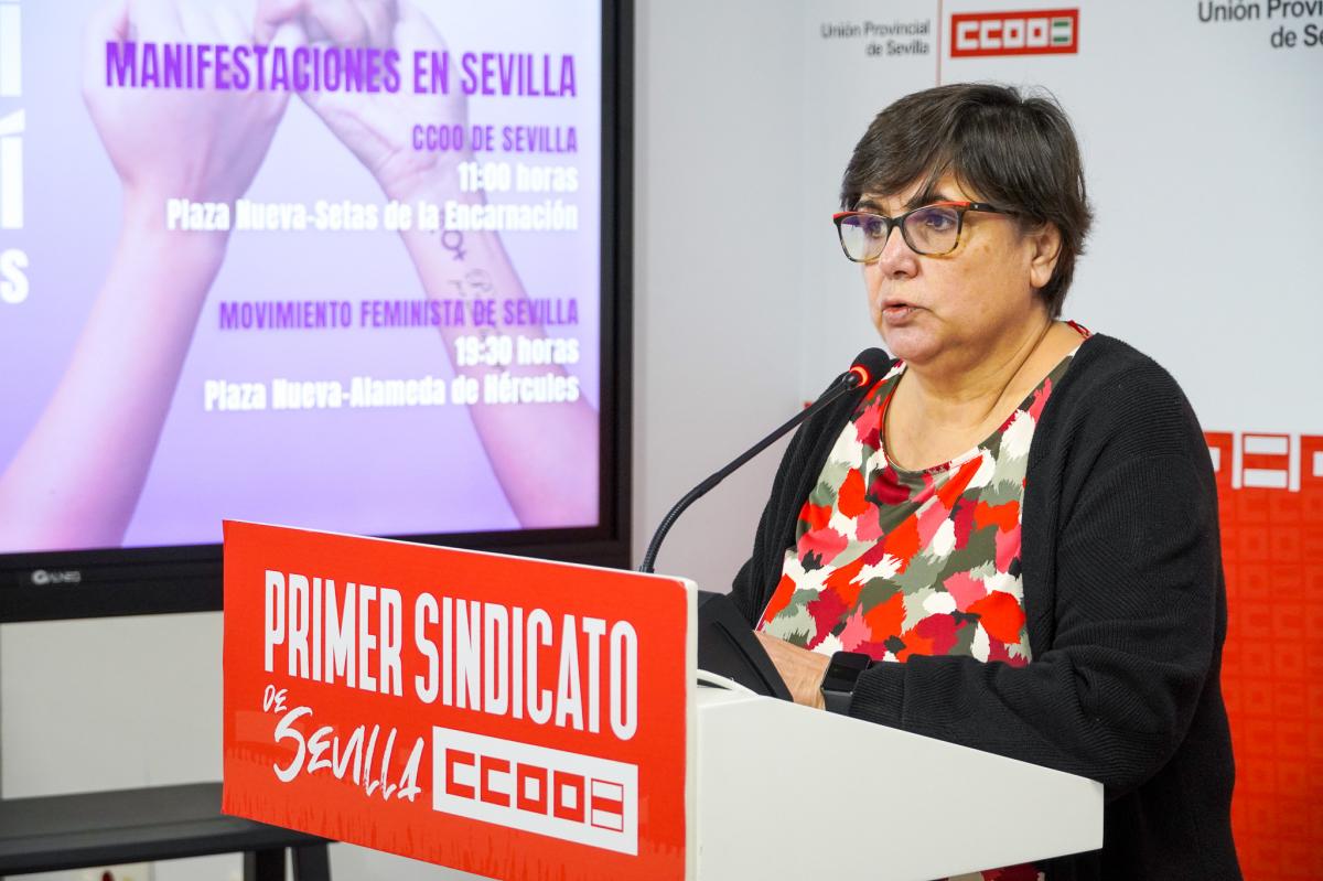 Pepa Bermudo, secretaria de Mujer e Igualdad de CCOO de Sevilla.