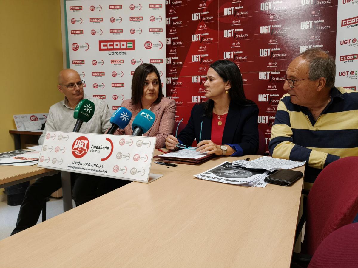 Imagen de la rueda de prensa en la que se ha presentado el decálogo de medidas para atajar la siniestralidad laboral.