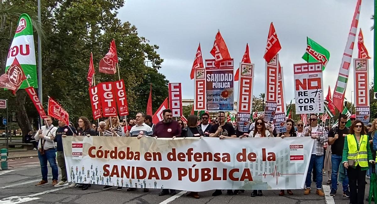 CCOO ha participado en la manifestacin convocada por Marea Blanca contra el desmantelamiento de la sanidad pblica.