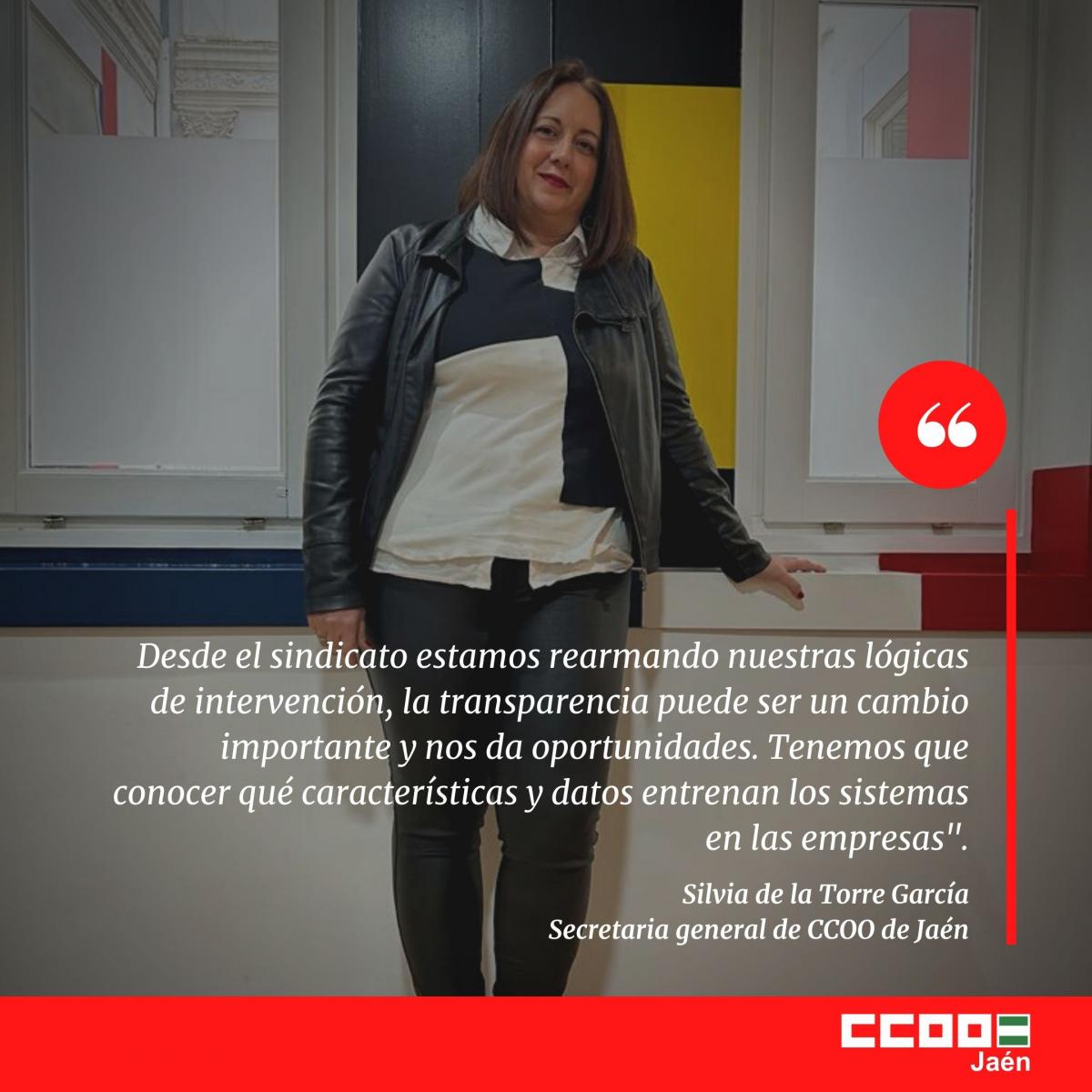 Silvia de la Torre. Secretaria General de CCOO de Jaén