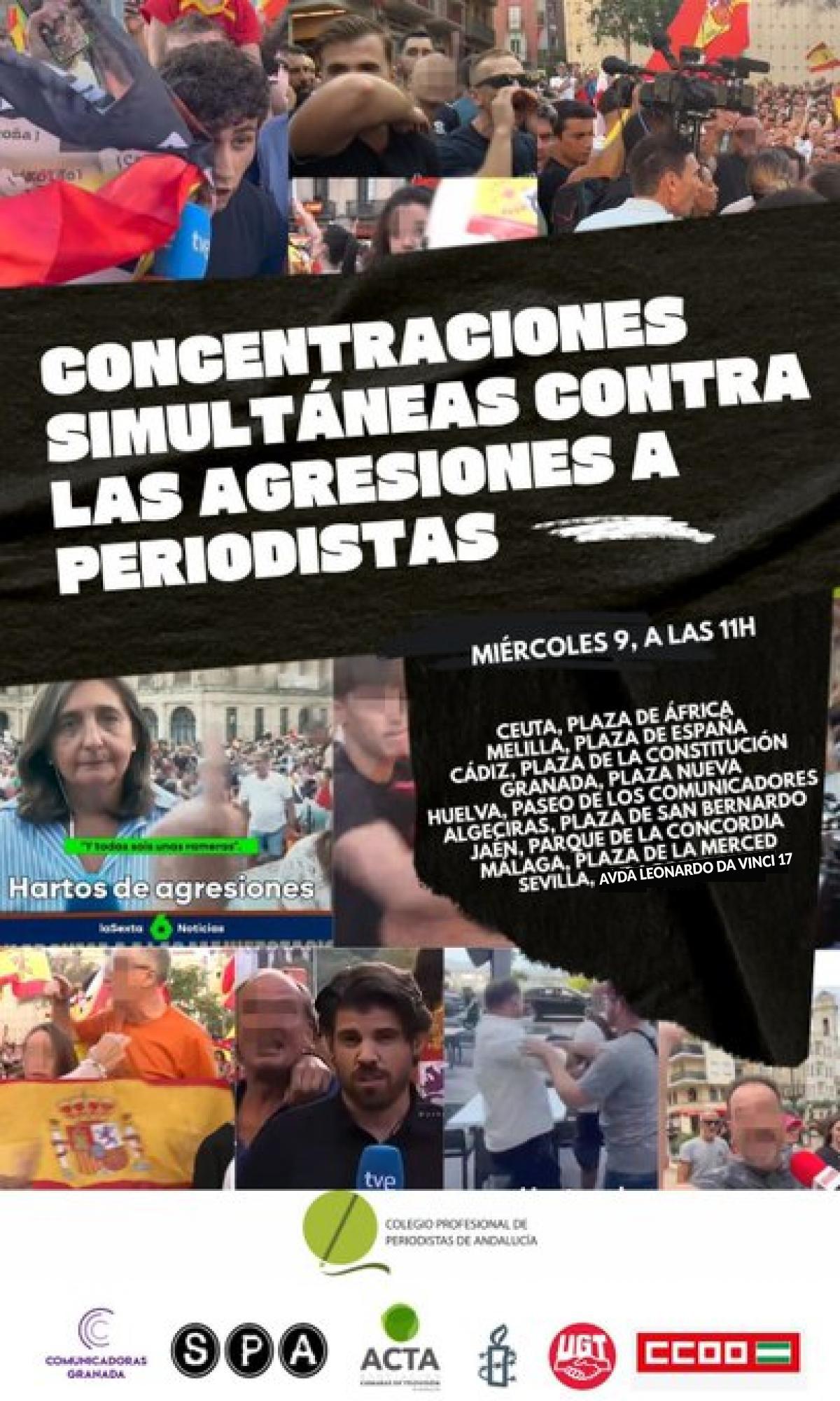 Cartel concentración contra las agresiones a periodistas