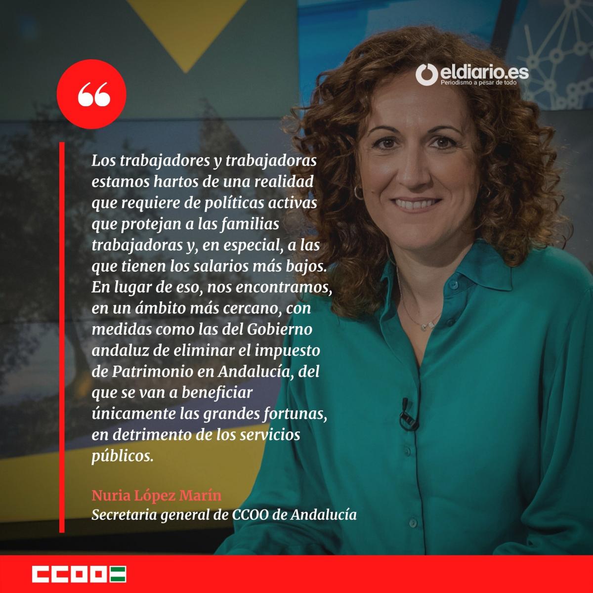 Nuria López, secretaria general de CCOO de Andalucía