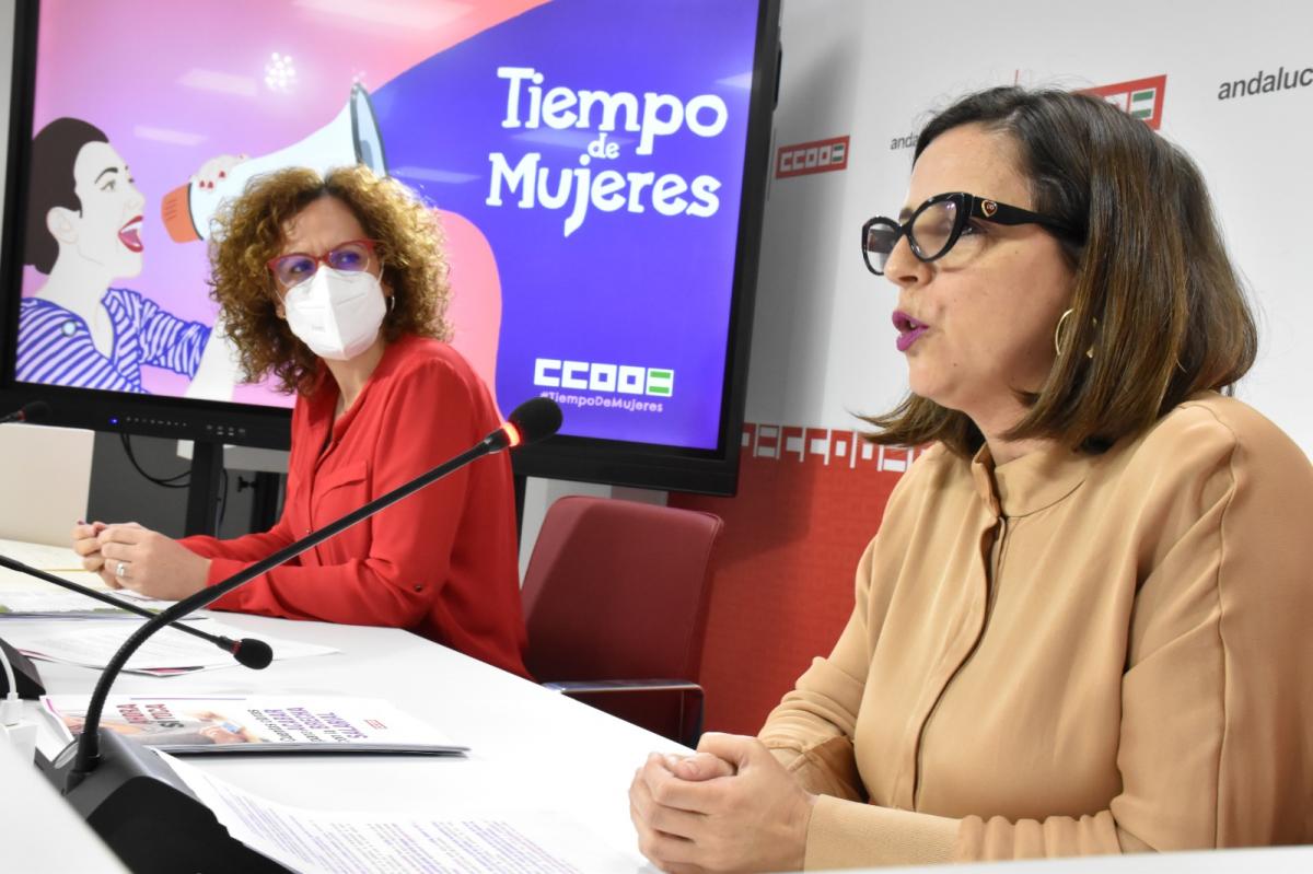 Nuria López y Yolanda Carrasco presentan el informe sobre situación sociolaboral de las mujeres en Andalucía