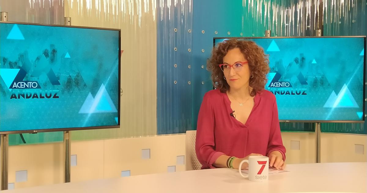 Nuria López en la entrevista en 7TV