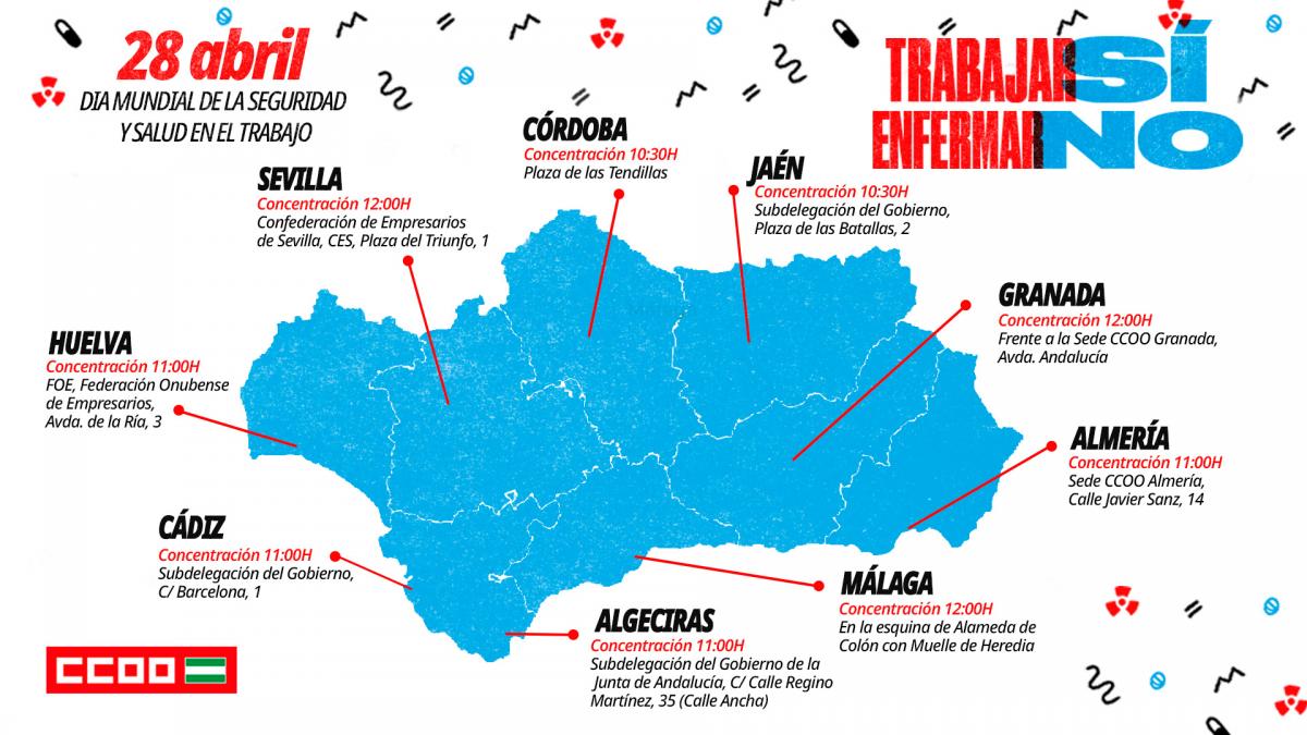 Mapa de actos con motivo del 28 de abril de 2026