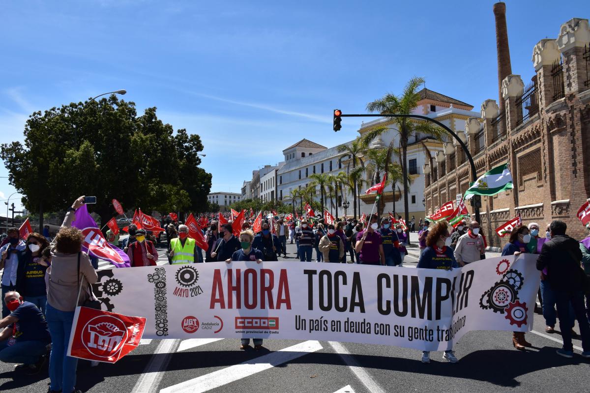 Imágenes de la manifestación del 1º de mayo de 2021 en Cadiz