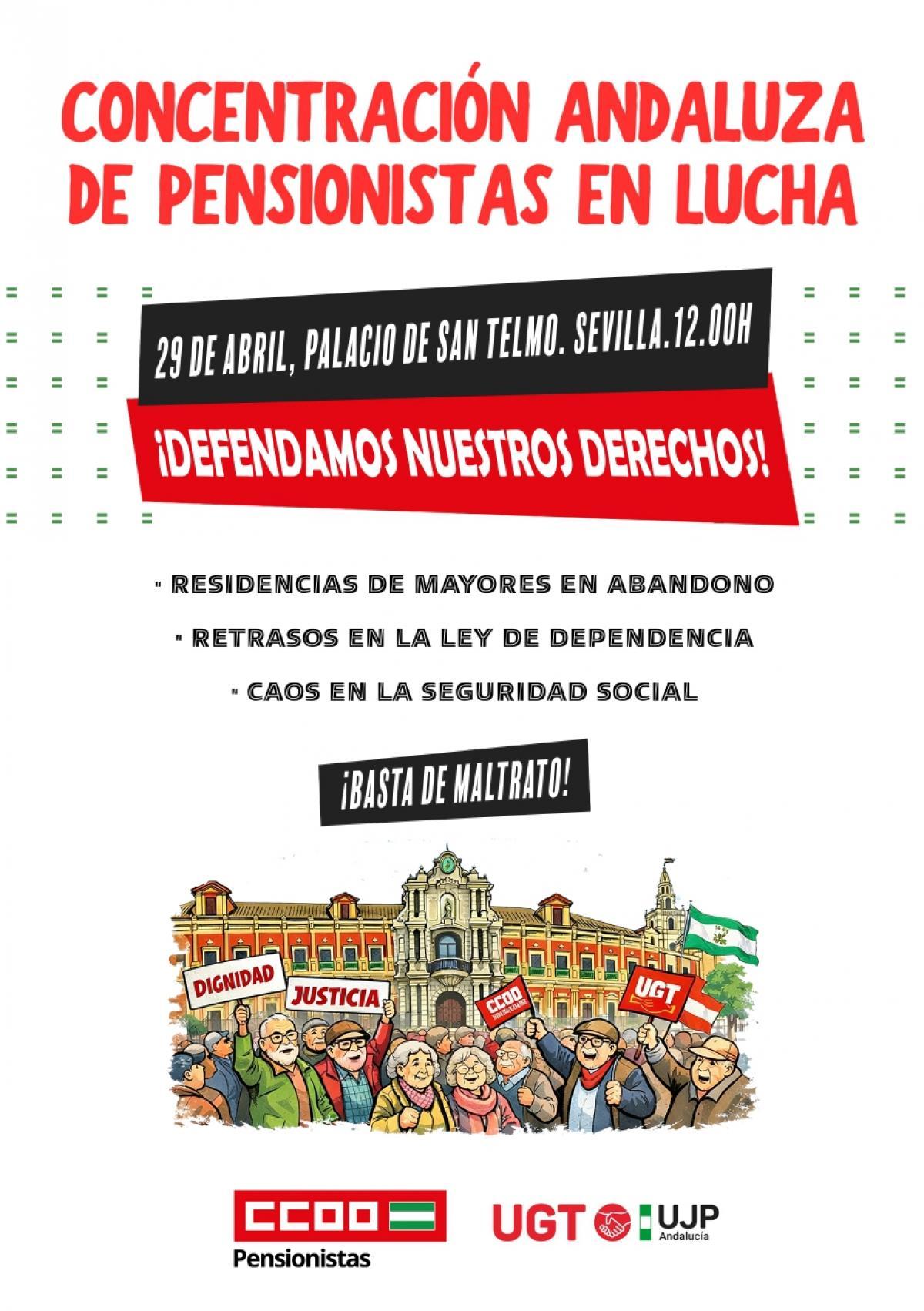Cartel de la concentración del 29 de abril en Sevilla.