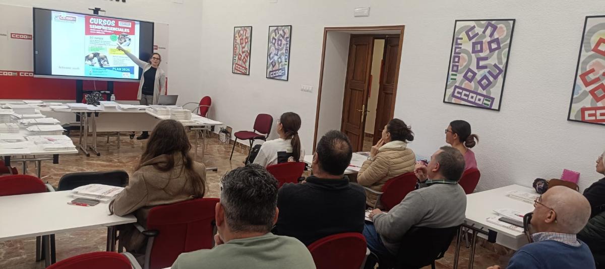 Imagen de uno de los cursos gratuitos que está impartiendo CCOO para la afiliación del sector sanitario y sociosanitario.