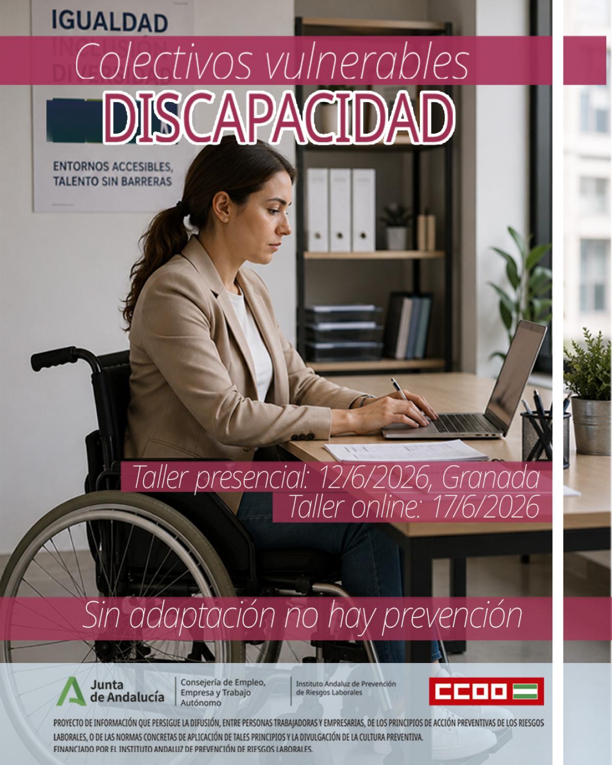 Cartel de los talleres de Colectivos Vulnerables: Discapacidad