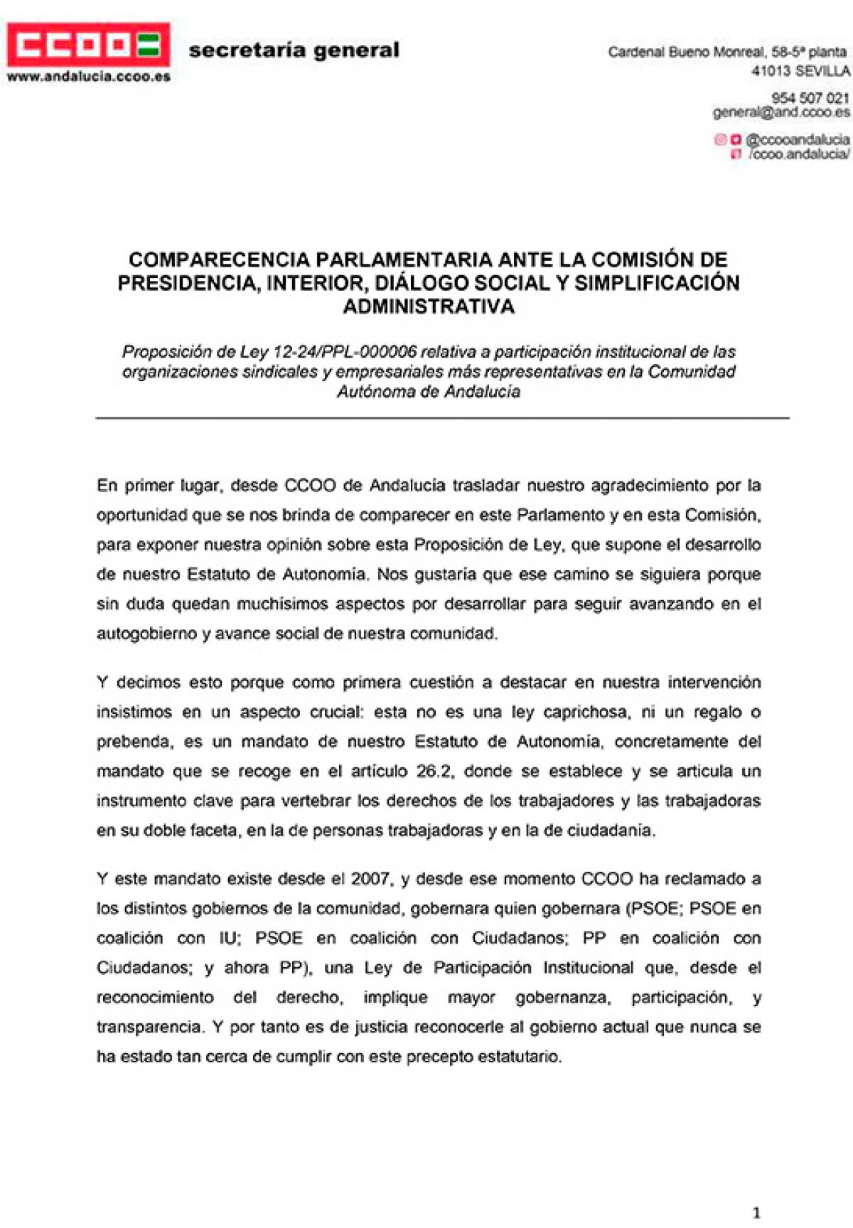 Comparecencia Parlamentaria Ley Participacin Institucional