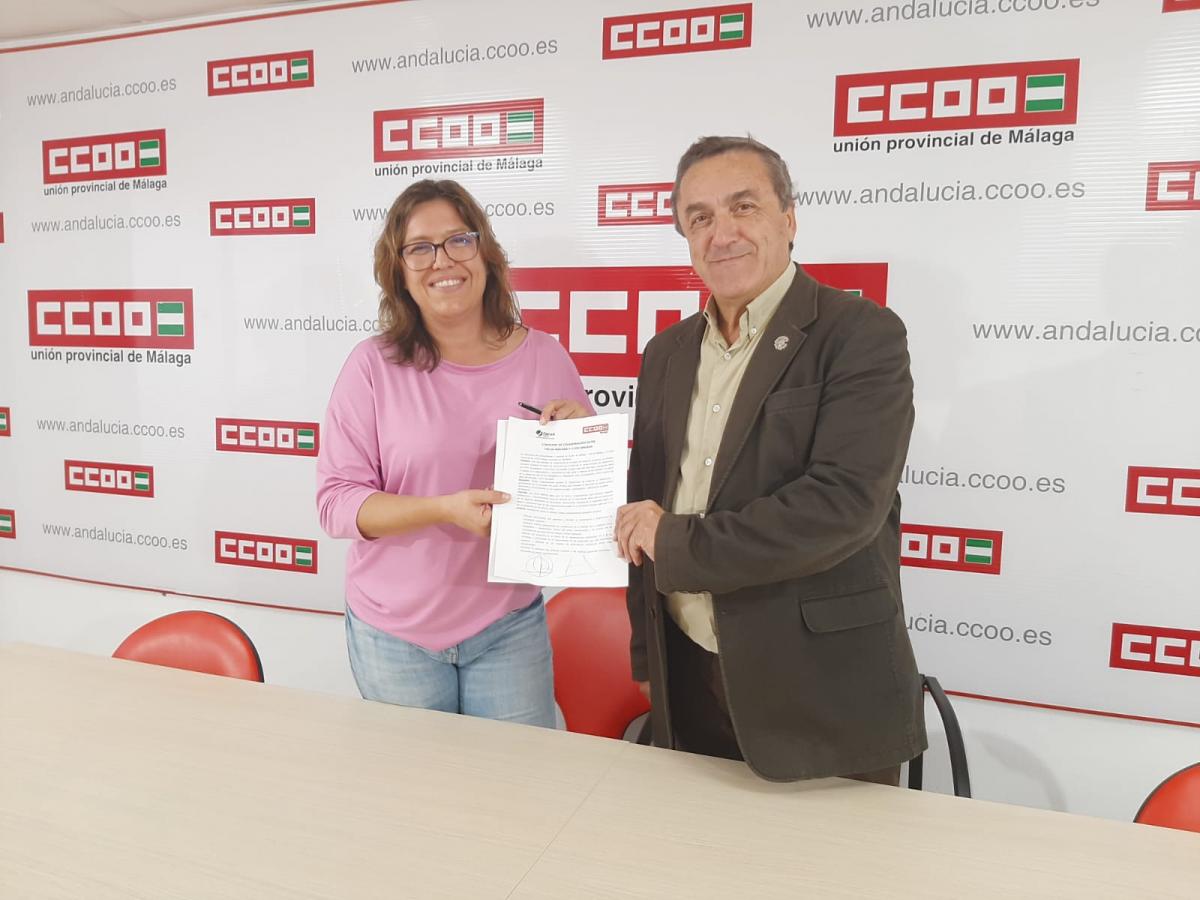 CCOO firma un convenio de colaboracin con FACUA Mlaga