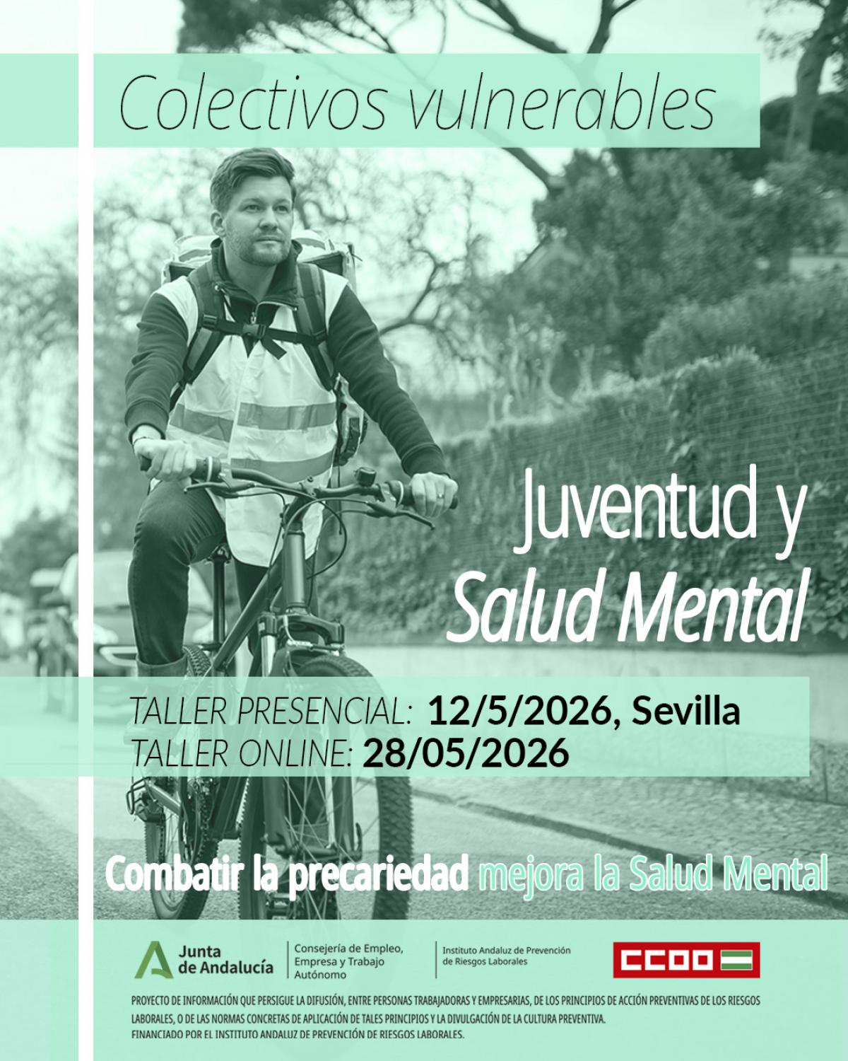 Cartel de los talleres sobre Juventud y Salud Mental