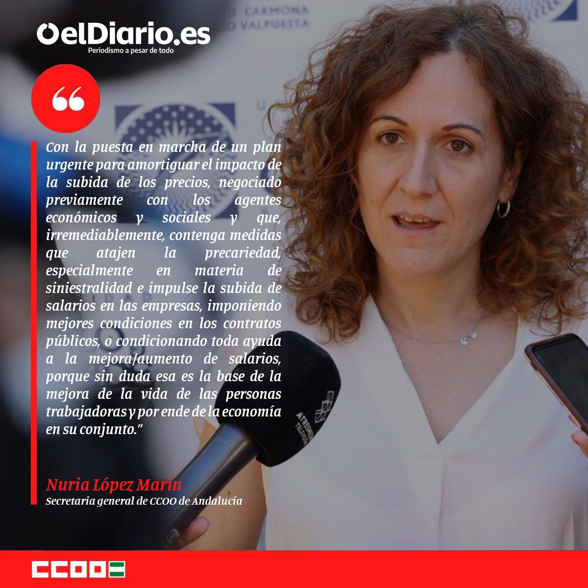 Nuria López Marín - Secretaria general de CCOO de Andalucía