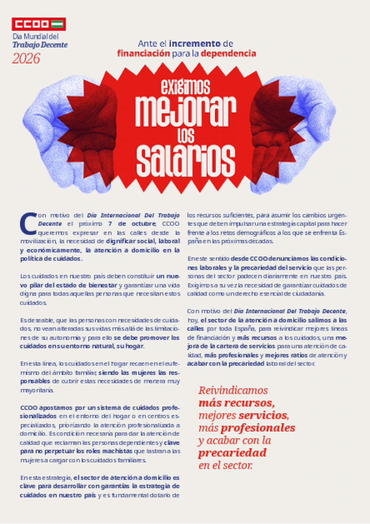 Manifiesto jornada mundial por el trabajo decente 2026
