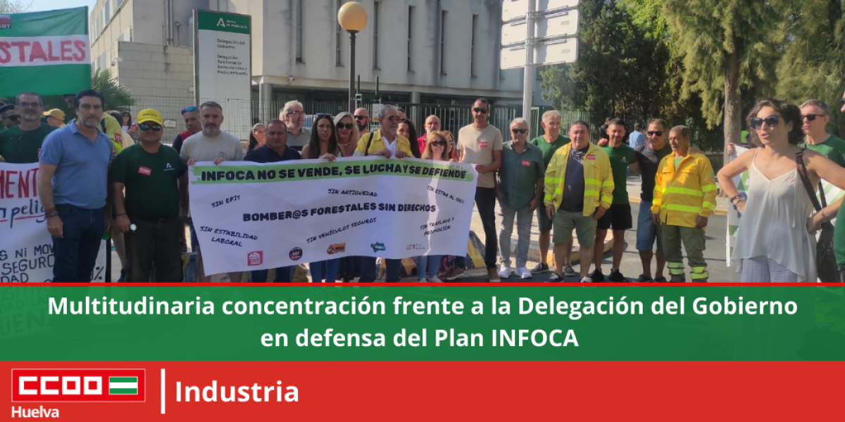 Multitudinaria concentracin frente a la Delegacin del Gobierno en defensa del Plan INFOCA.