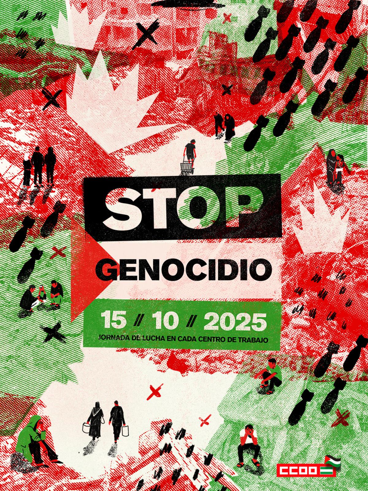 15 de Octubre de 2025, Jornada de paro en los centros de trabajo por el fin del Genocidio en Palestina