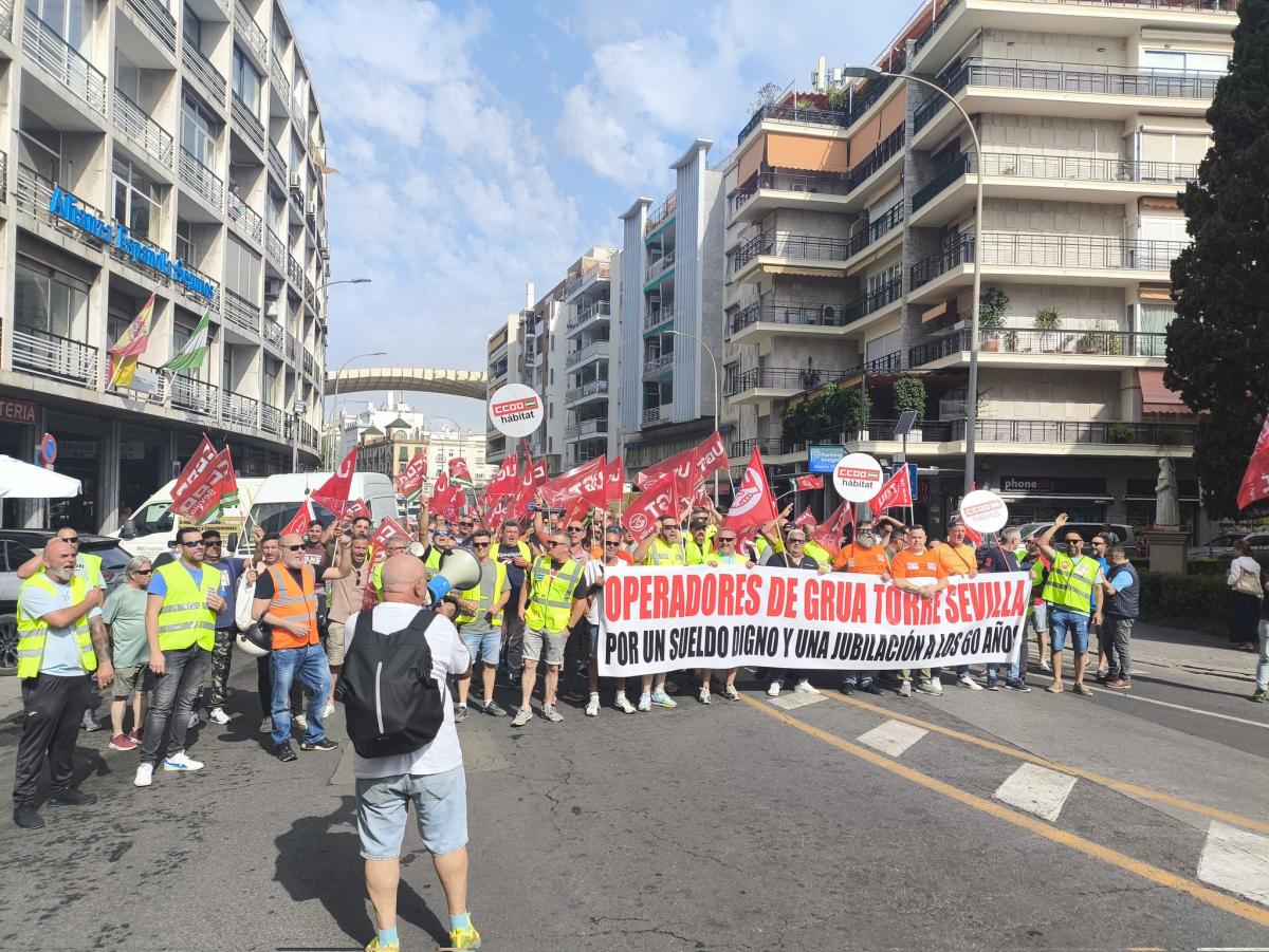 Huelga de gruistas el pasado mes de junio.