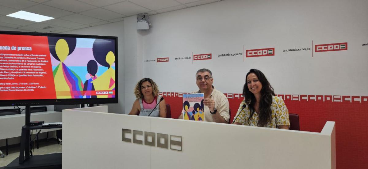 Los responsables sindicales en la presentacin del Estudio sobre las Unidades de Atencin a Personas Trans.
