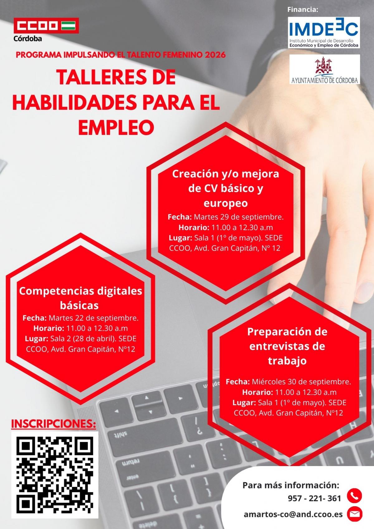 Cartel Talleres de Habilidades para el Empleo