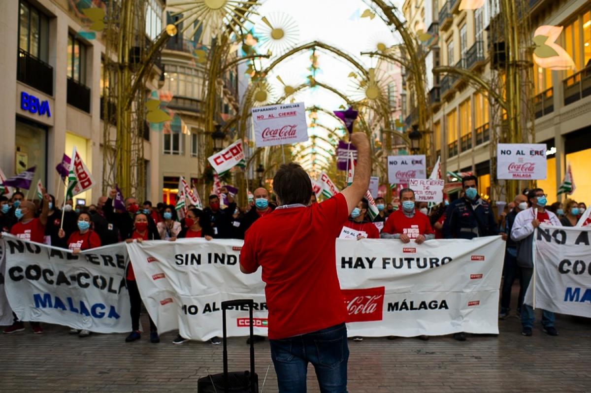 Concentracin de la plantilla en la calle Larios