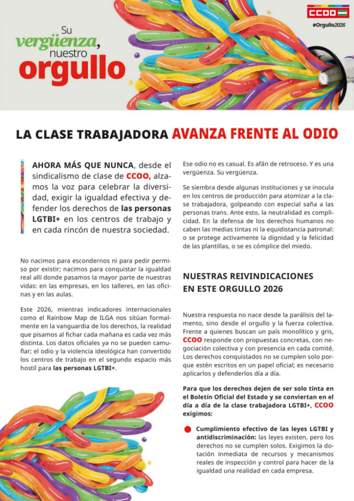 Portada Manifiesto Orguillo LGTBI+ 2026