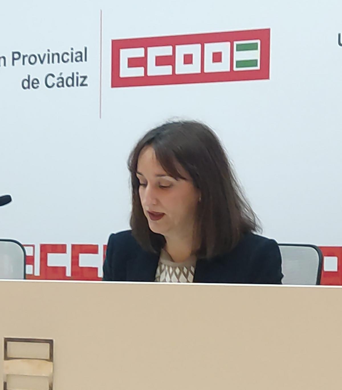 Silvia Gómez Fernández, responsable de la Secretaría Provincial de Igualdad de CCOO Cádiz
