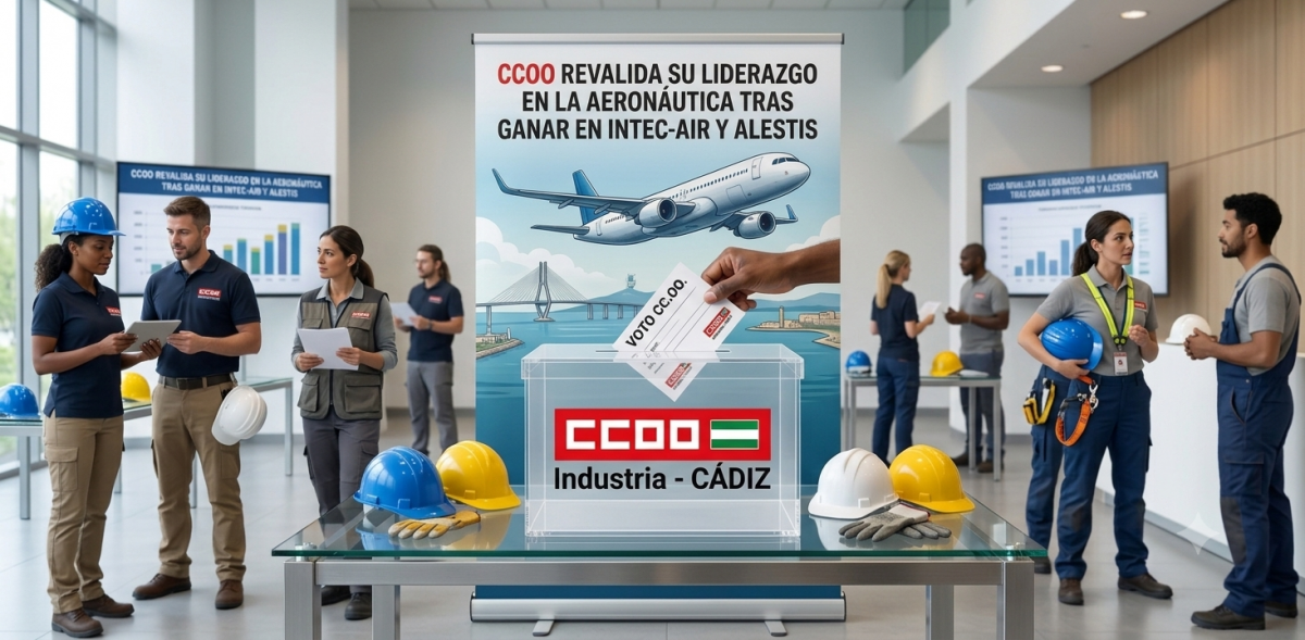 CCOO Industria, revalida su Hegemonía en el Sector Aeronáutico, después de los resultados en las Elecciones Sindicales, tanto de Intec-Air, como de las 2 Alestis, las tres empresas, presentes en la Bahía de Cádiz