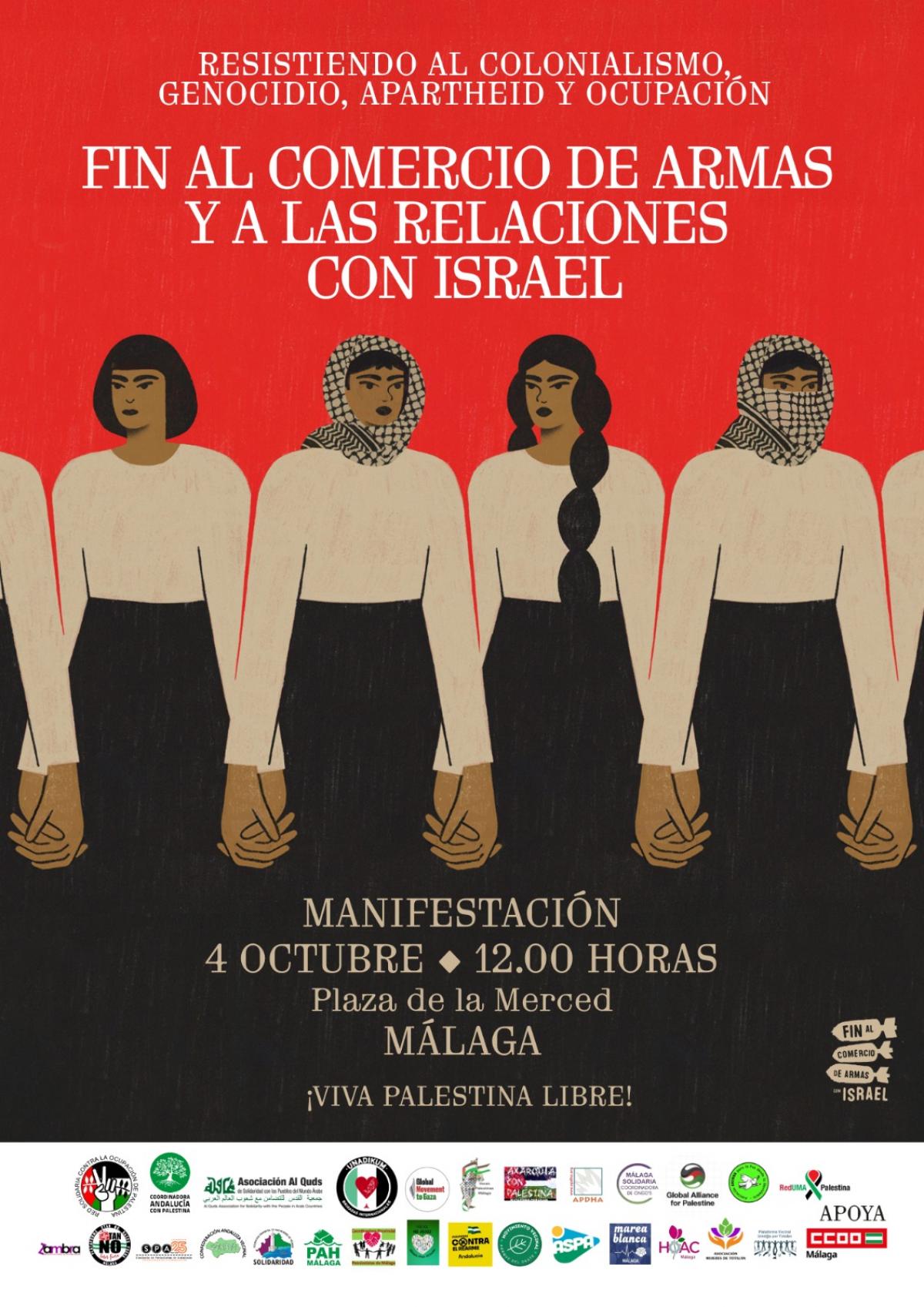 Manifestación Palestina Málaga 4.10.25