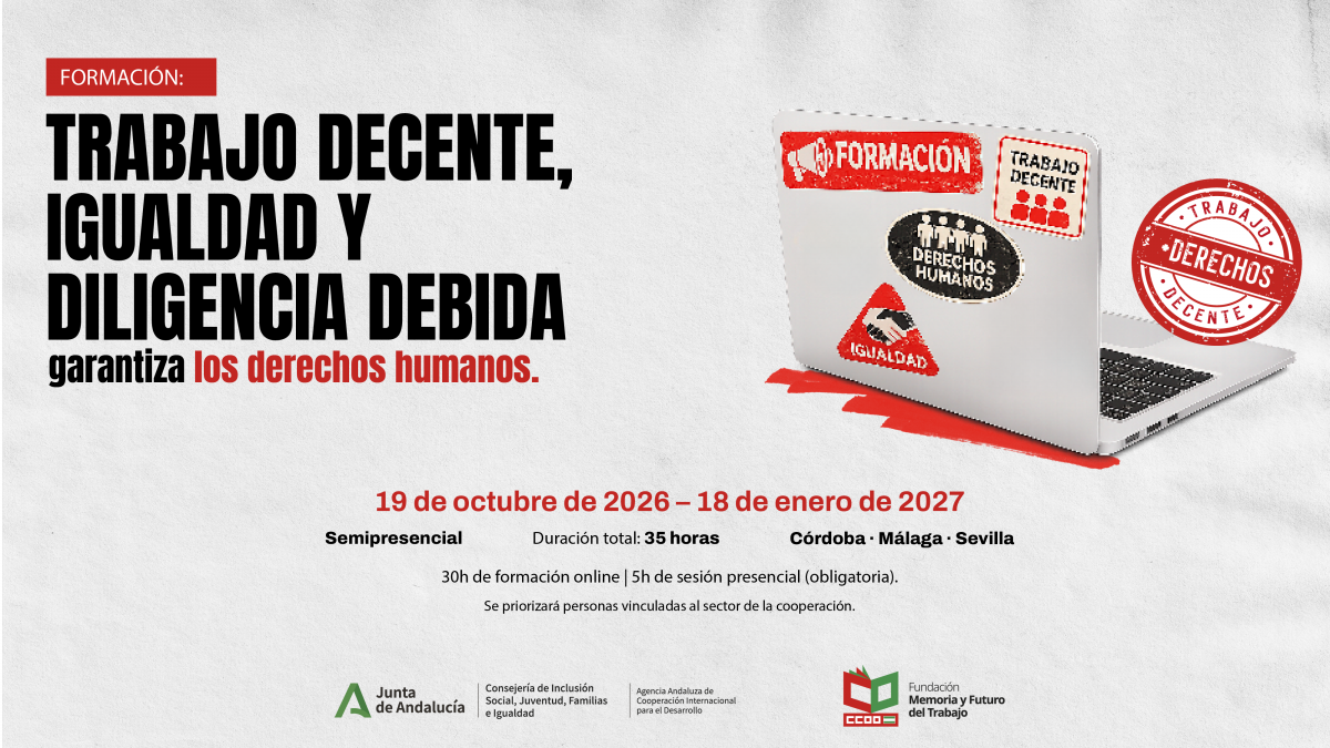 Cartel de la Formación sobre Trabajo Decente, Igualdad y Diligencia Debida