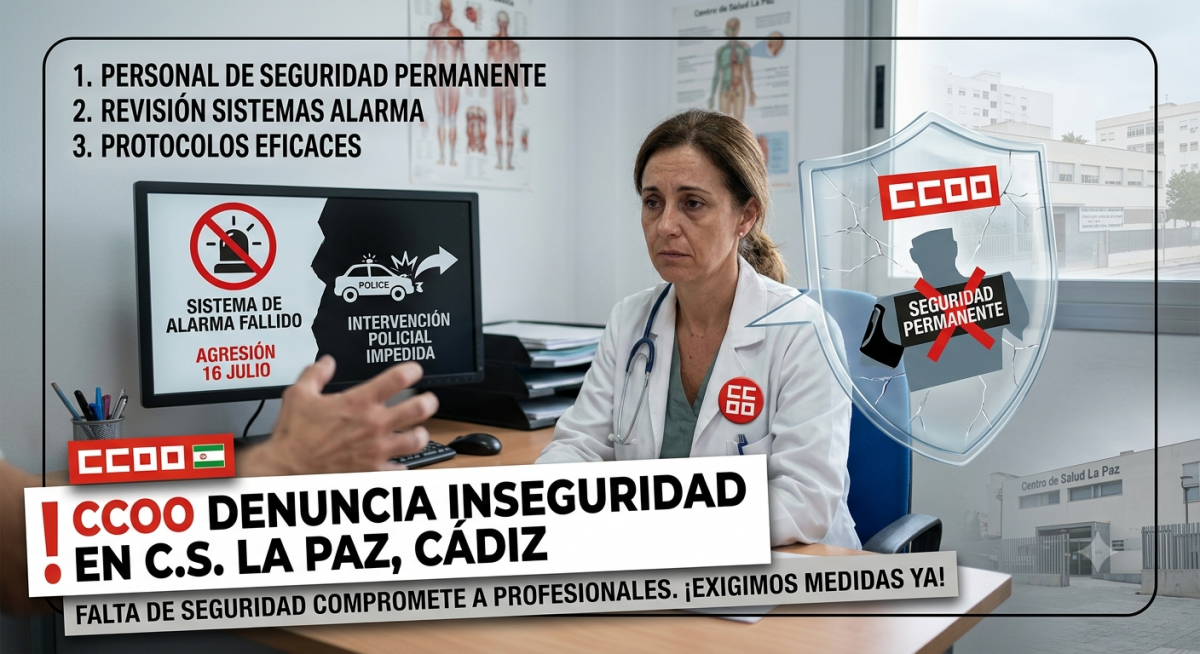 CCOO recuerda que los profesionales de la sanidad pública están expuestos con demasiada frecuencia a situaciones de conflictividad y agresiones