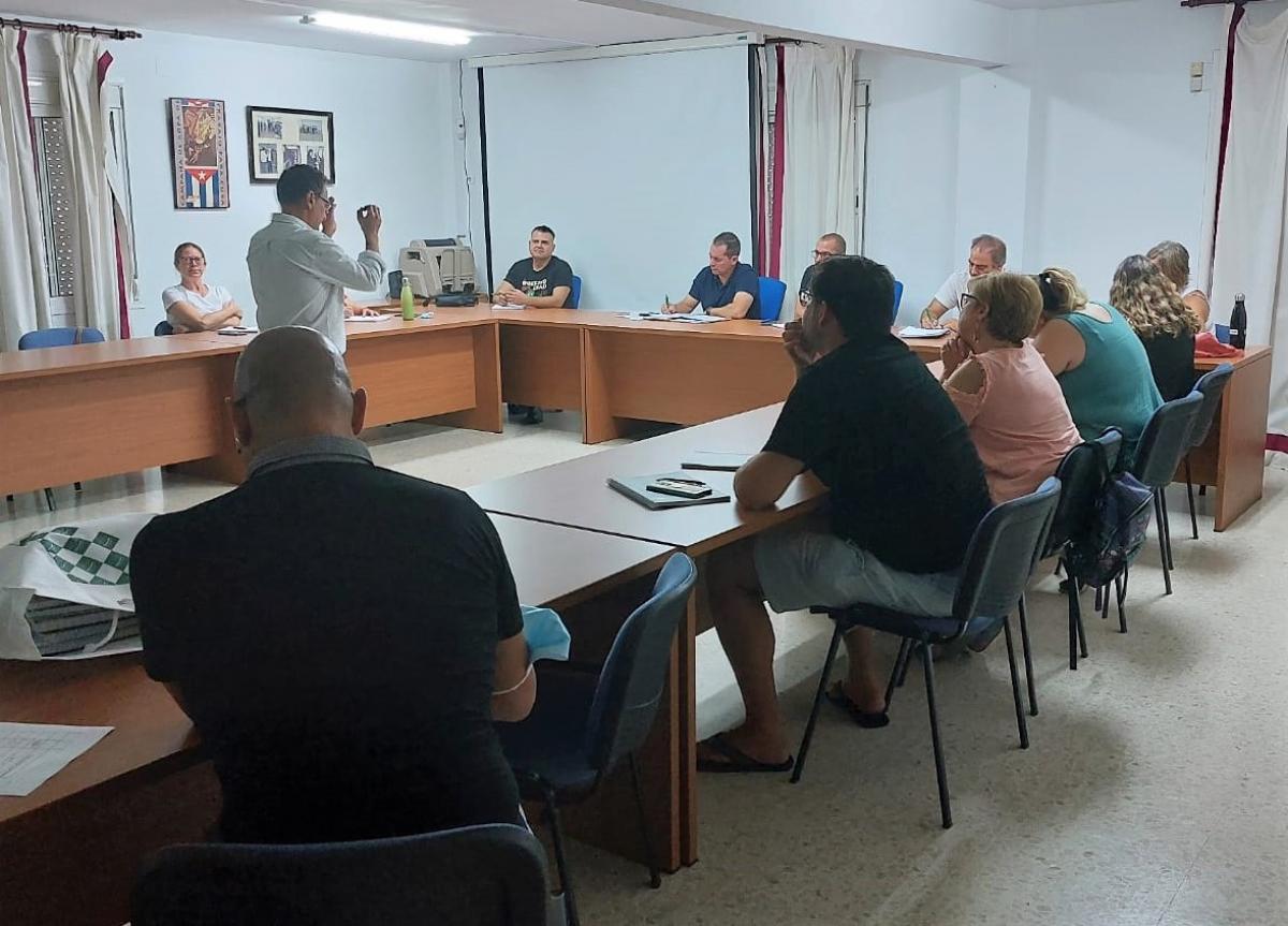 Imagen del curso de PRL en la delegación local de CCOO en Dos Hermanas.